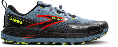 BROOKS Men's Cascadia 18 Wide (004 - Citadel/Ebony/Lime)