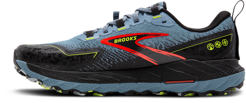 BROOKS Men's Cascadia 18 Wide (004 - Citadel/Ebony/Lime)