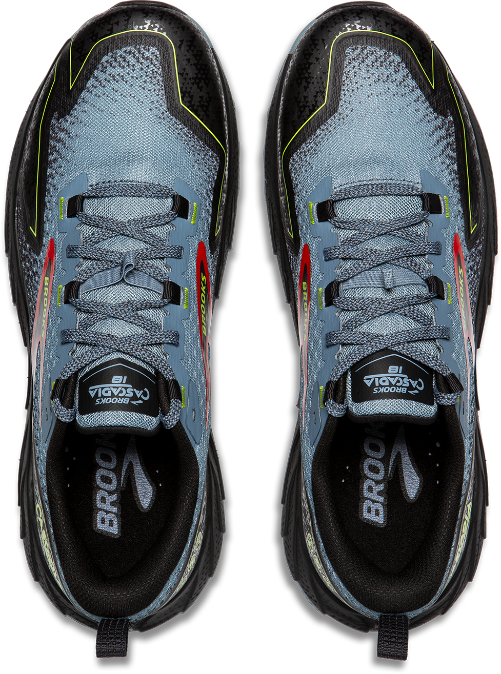 BROOKS Men's Cascadia 18 Wide (004 - Citadel/Ebony/Lime)