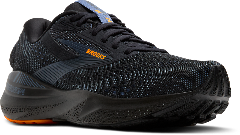 BROOKS Men's Adrenaline GTS 24 (076 - Black/Country Blue/Orange)