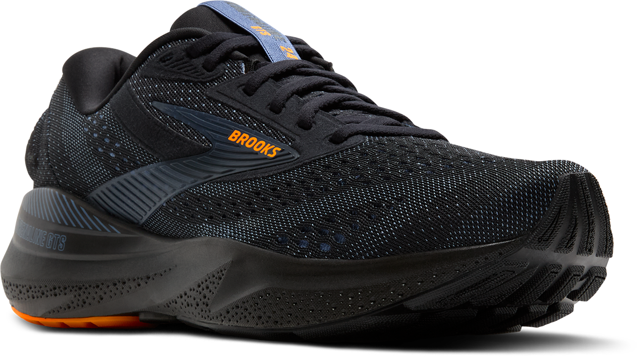 BROOKS Men's Adrenaline GTS 24 (076 - Black/Country Blue/Orange)