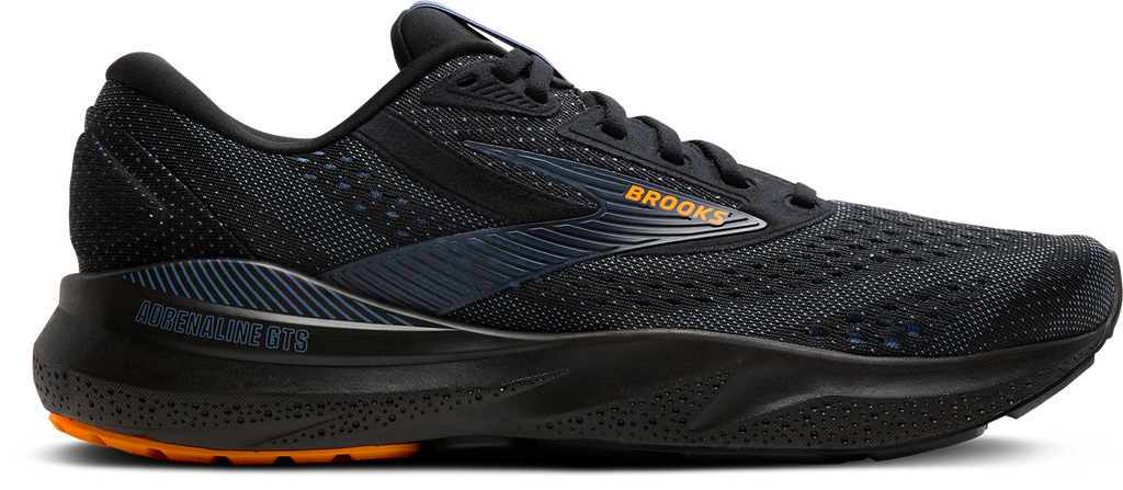 BROOKS Men's Adrenaline GTS 24 (076 - Black/Country Blue/Orange)