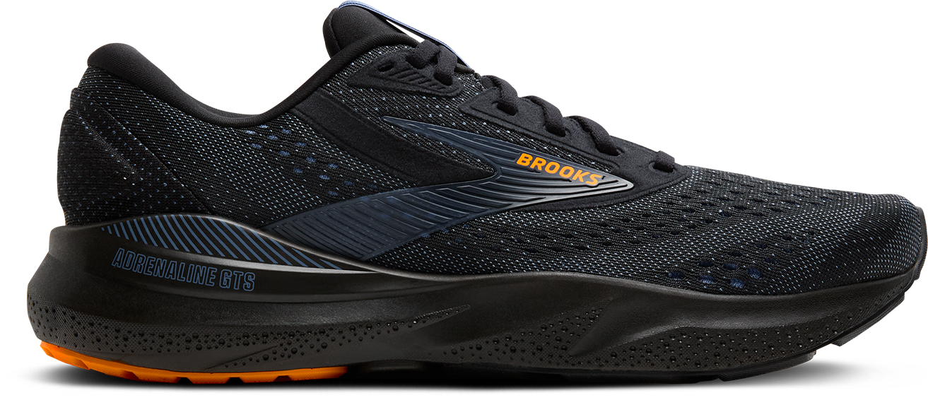 BROOKS Men's Adrenaline GTS 24 (076 - Black/Country Blue/Orange)