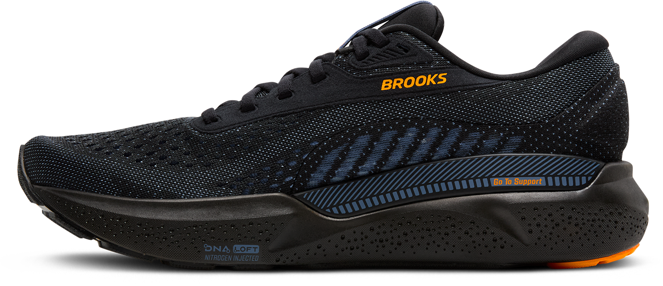 BROOKS Men's Adrenaline GTS 24 (076 - Black/Country Blue/Orange)