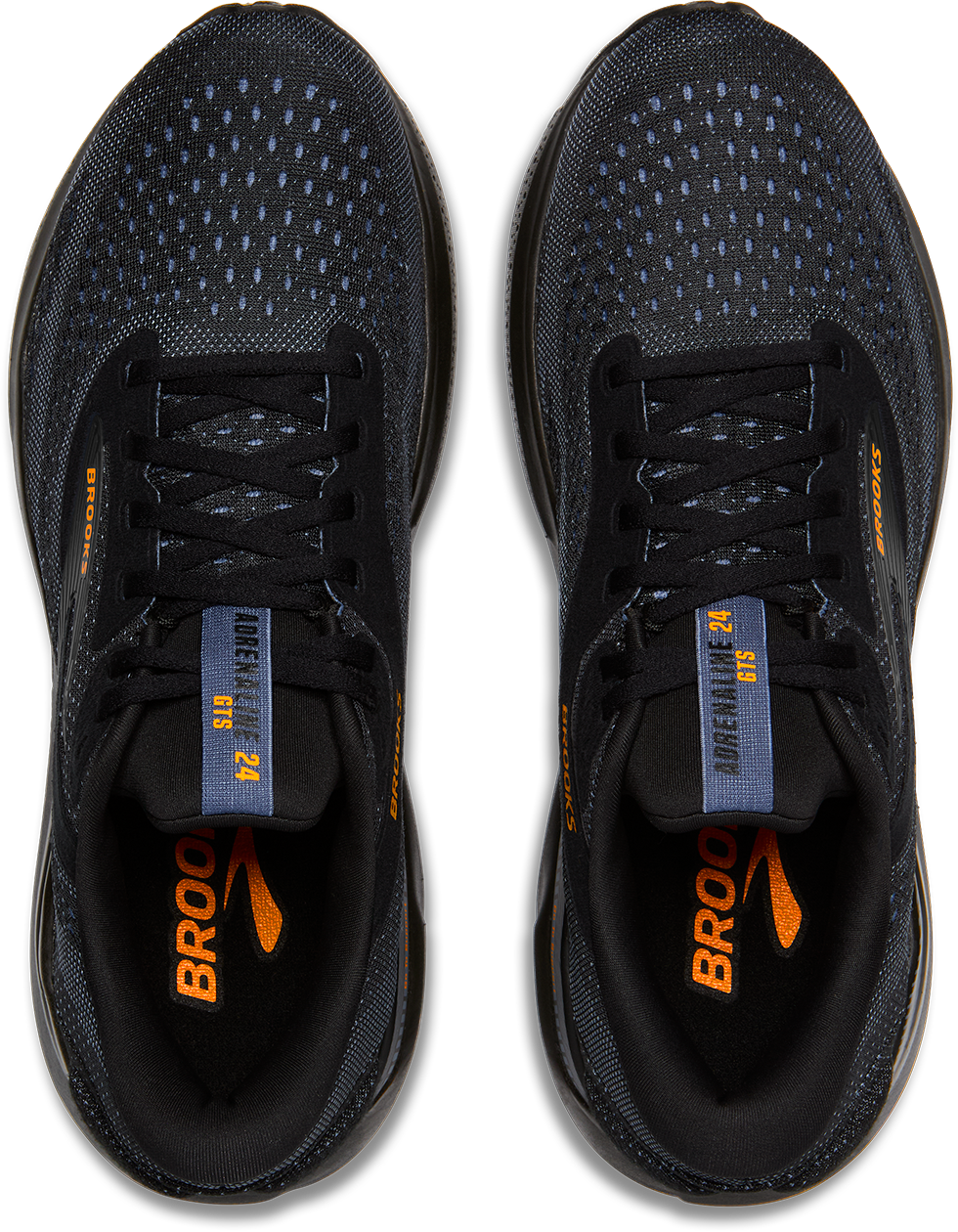 BROOKS Men's Adrenaline GTS 24 (076 - Black/Country Blue/Orange)