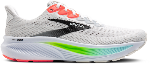 BROOKS Men's Ghost 17 (112 - White/Pink Clay/Gecko)