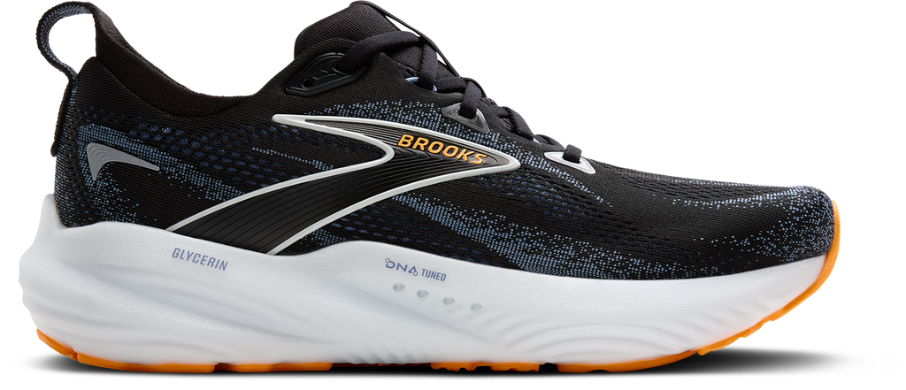 BROOKS Men's Glycerin 22 WIDE (013 - Black/Country Blue/Orange Pop)