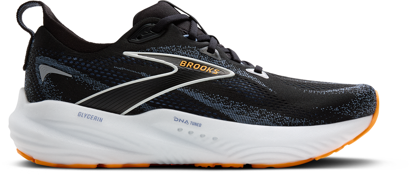 BROOKS Men's Glycerin 22 WIDE (013 - Black/Country Blue/Orange Pop)