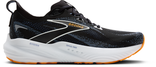 BROOKS Men's Glycerin 22 WIDE (013 - Black/Country Blue/Orange Pop)