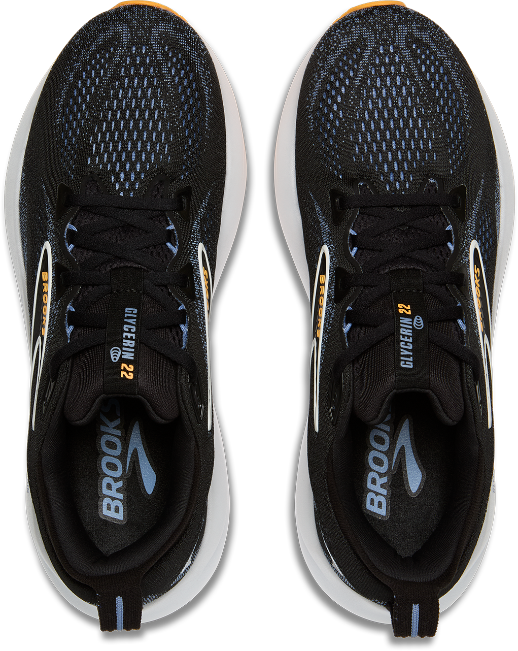 BROOKS Men's Glycerin 22 WIDE (013 - Black/Country Blue/Orange Pop)
