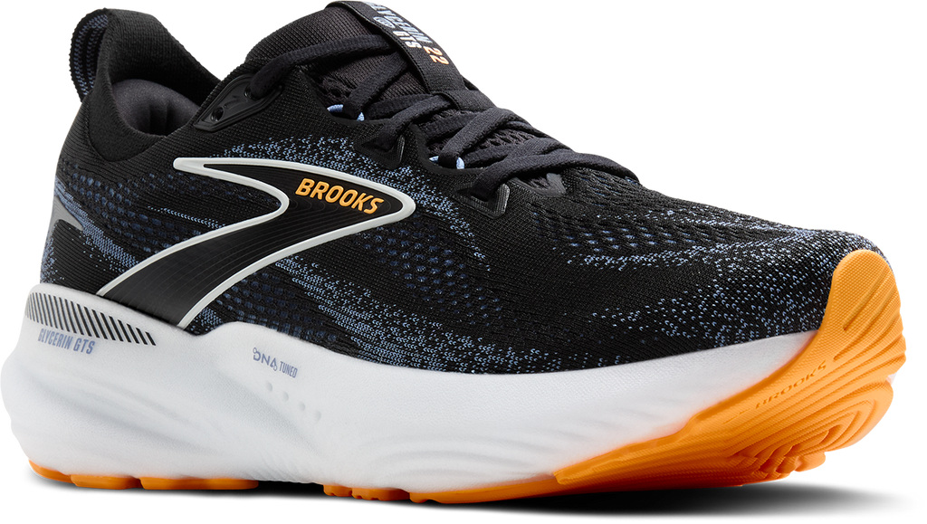 BROOKS Men's Glycerin GTS 22 (013 - Black/Countyr Blue/Orange Pop)