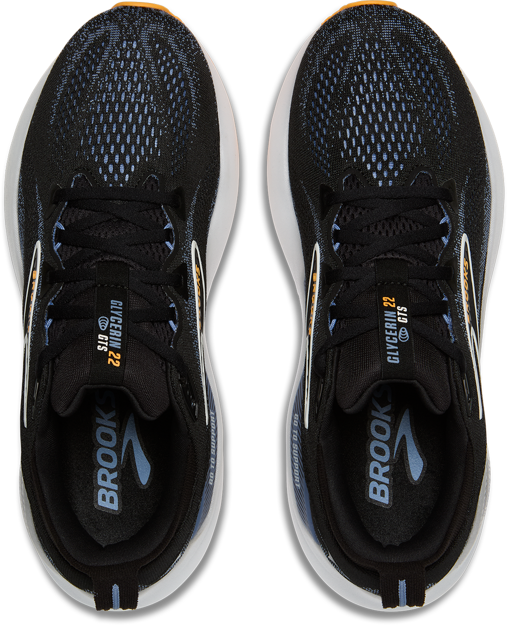 BROOKS Men's Glycerin GTS 22 (013 - Black/Countyr Blue/Orange Pop)