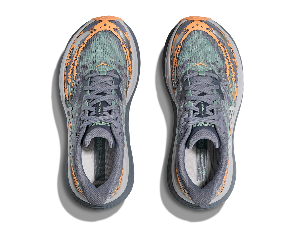 Hoka Women's Stinson 7 (GSP - Grey Skies/Pale Tangerine)