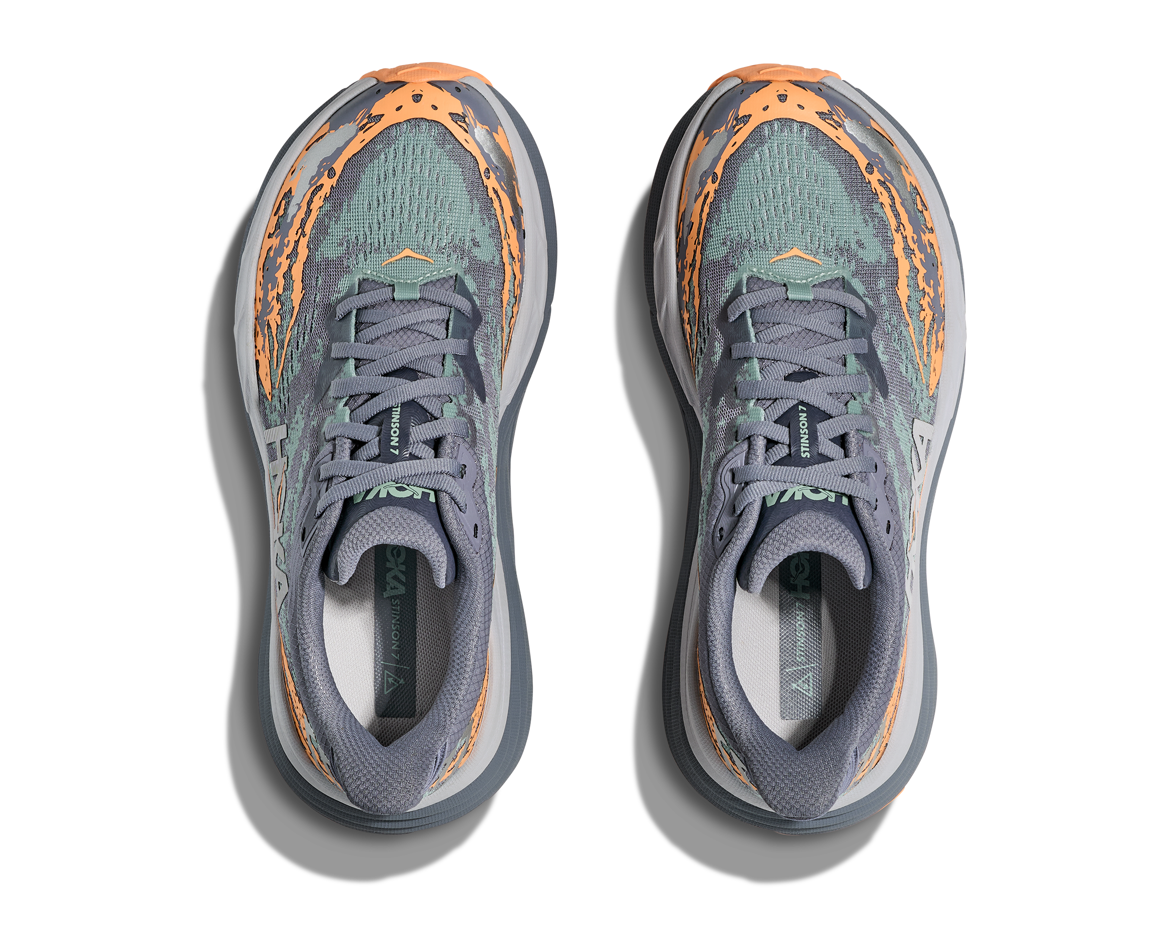 Hoka Women's Stinson 7 (GSP - Grey Skies/Pale Tangerine)