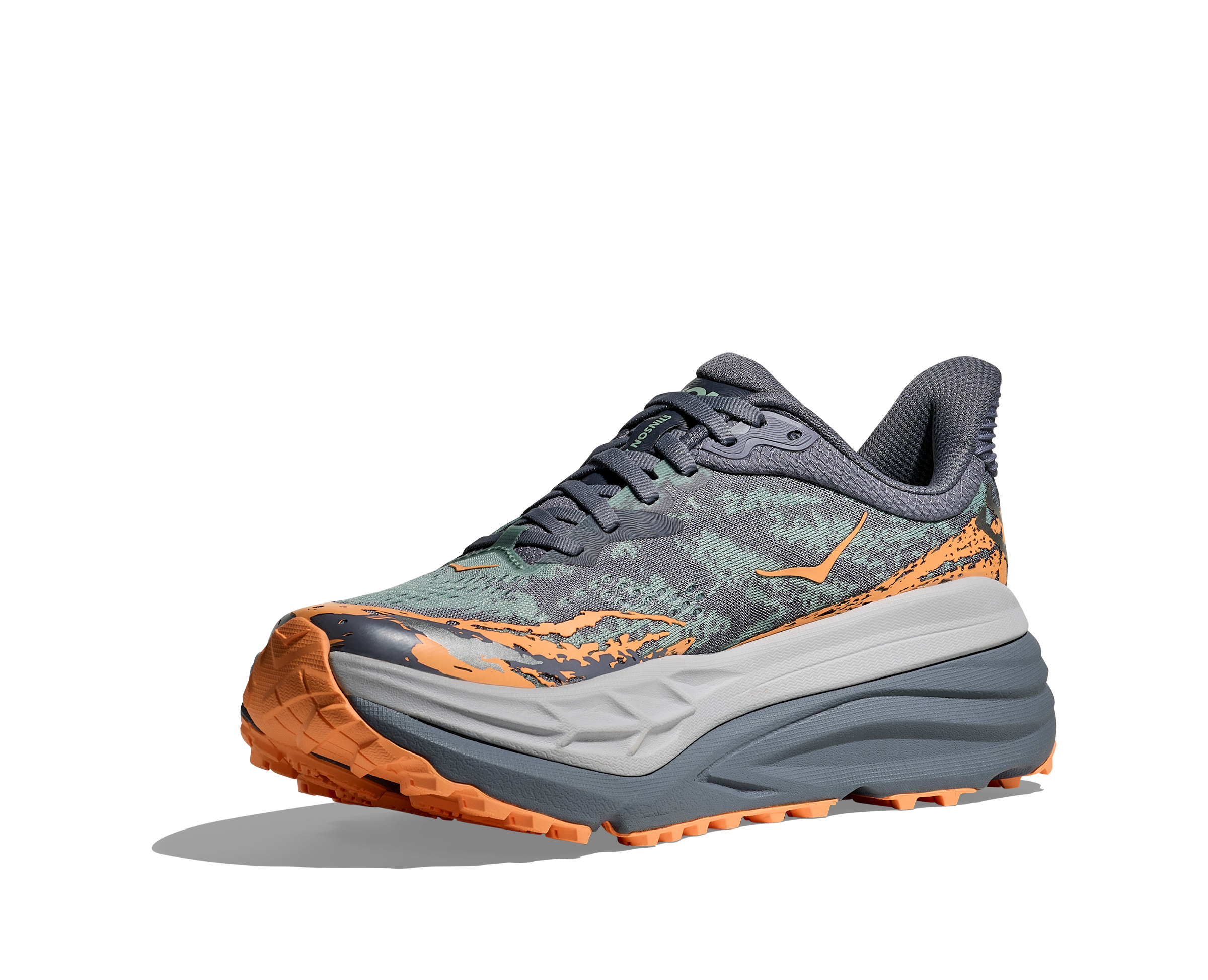 Hoka Women's Stinson 7 (GSP - Grey Skies/Pale Tangerine)
