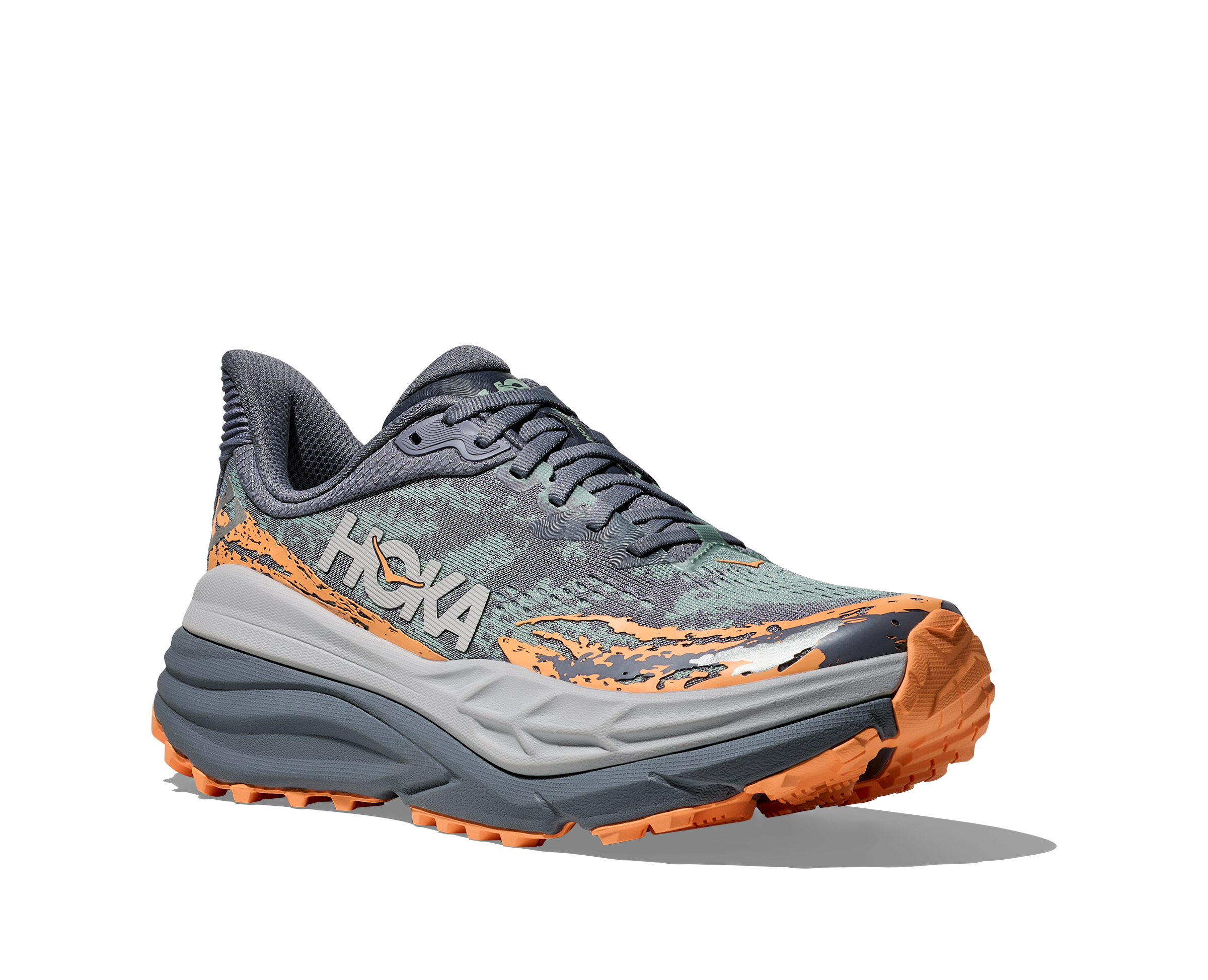 Hoka Women's Stinson 7 (GSP - Grey Skies/Pale Tangerine)