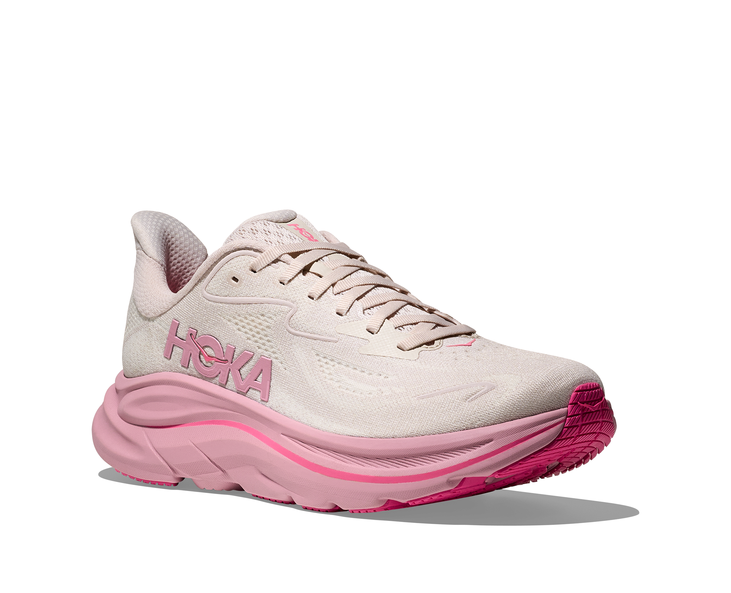 Hoka Women's Clifton 10 WIDE (RMD - Rose Cream/Dried Rose)