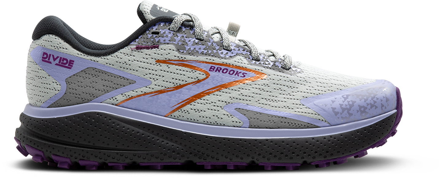 BROOKS Women's Divide 5 (080 - Mercury/Ebony/Sweet Lavender)