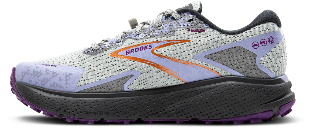BROOKS Women's Divide 5 (080 - Mercury/Ebony/Sweet Lavender)