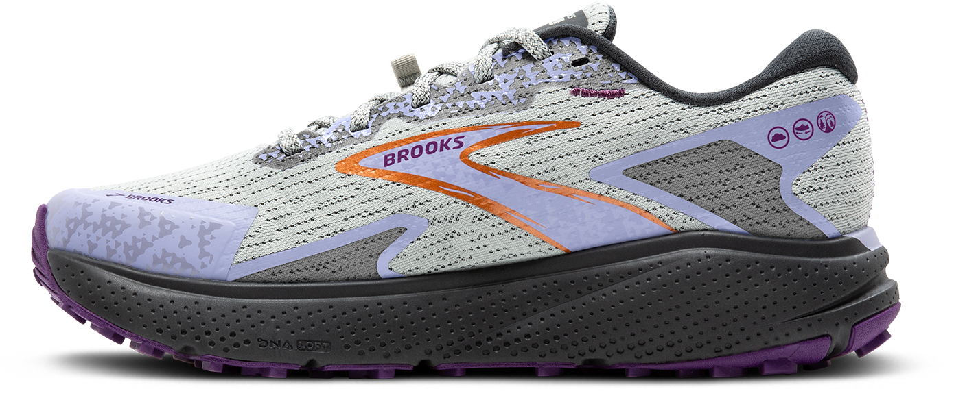 BROOKS Women's Divide 5 (080 - Mercury/Ebony/Sweet Lavender)