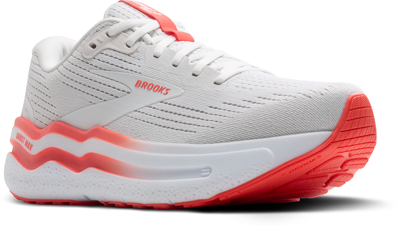 BROOKS Women's Ghost Max 2 (174 - White/Hot Coral)