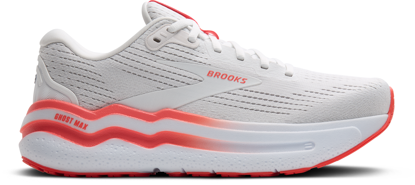 BROOKS Women's Ghost Max 2 (174 - White/Hot Coral)