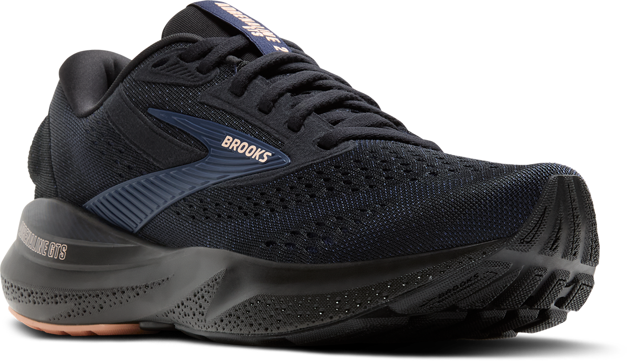 BROOKS Women's Adrenaline GTS 24 (012 - Black/Peacoat/Peach)
