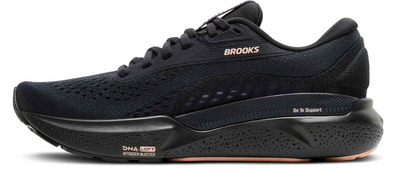 BROOKS Women's Adrenaline GTS 24 (012 - Black/Peacoat/Peach)