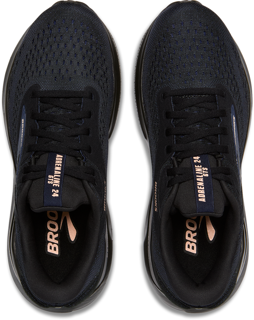 BROOKS Women's Adrenaline GTS 24 (012 - Black/Peacoat/Peach)
