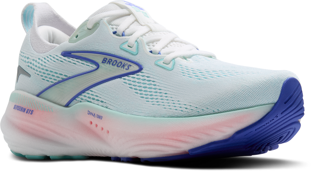 BROOKS Women's Glycerin GTS 22 (110 - White/Limpet Shell/Amparo Blue)