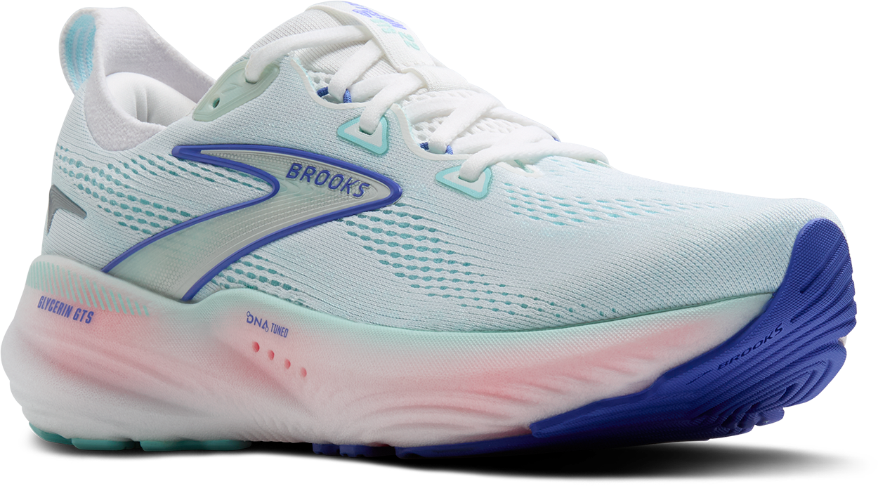 BROOKS Women's Glycerin GTS 22 (110 - White/Limpet Shell/Amparo Blue)