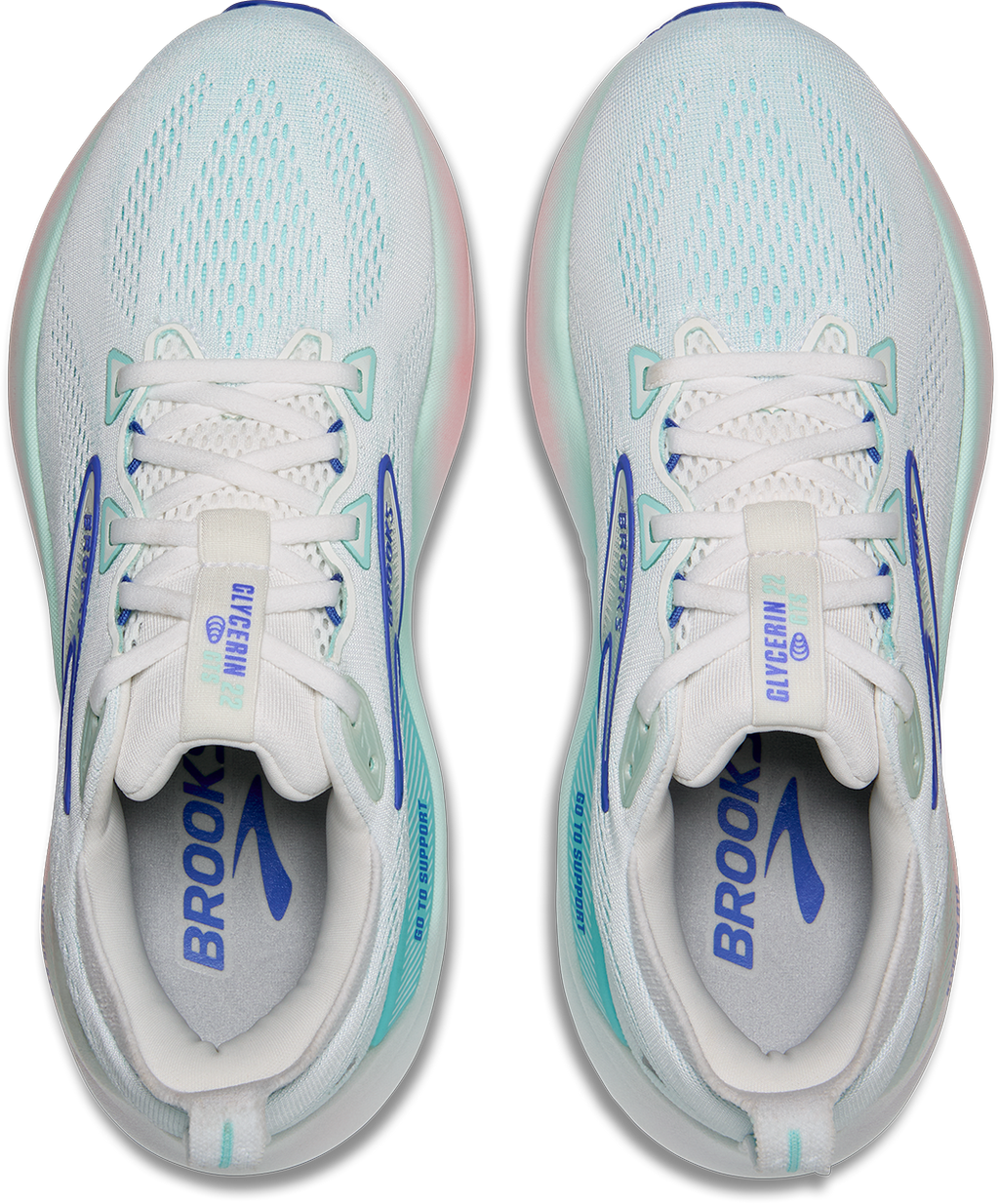 BROOKS Women's Glycerin GTS 22 (110 - White/Limpet Shell/Amparo Blue)