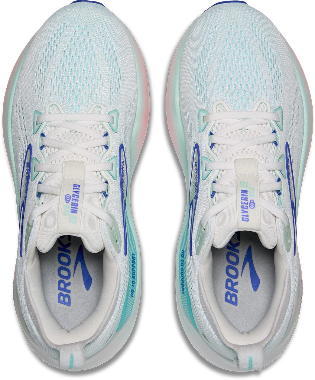 BROOKS Women's Glycerin GTS 22 (110 - White/Limpet Shell/Amparo Blue)