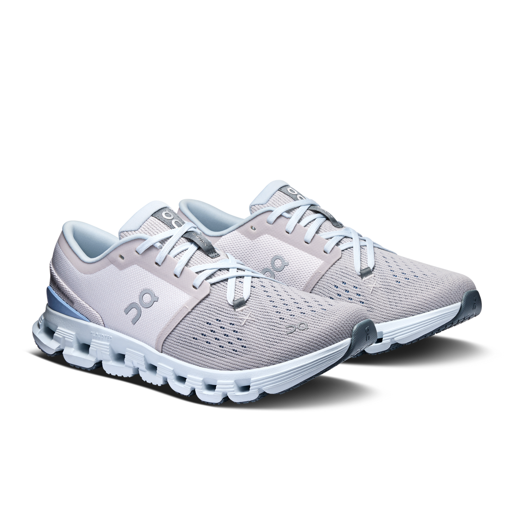 On Women's Cloud X 4 (Silver/Chambray)