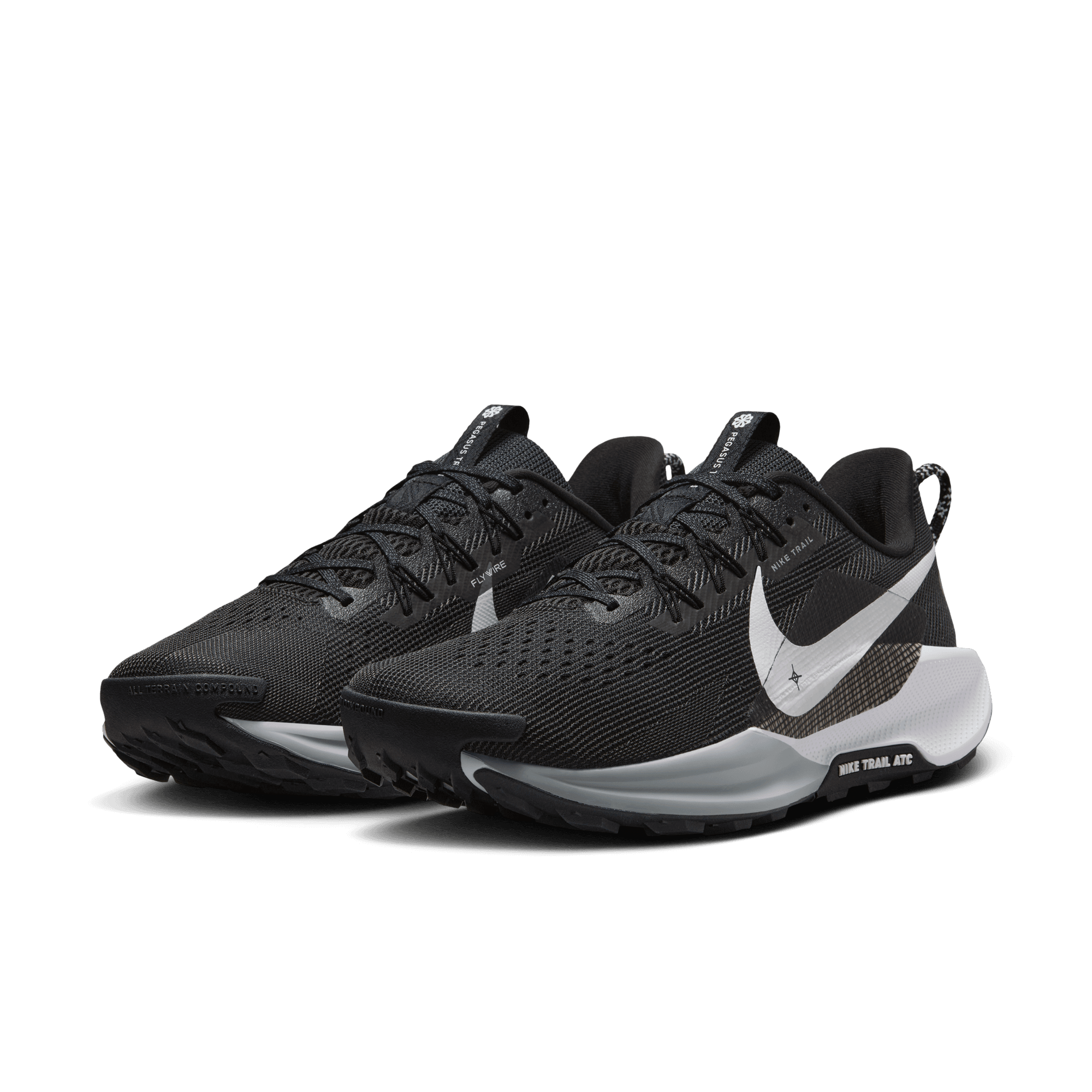 Nike Men’s React Pegasus Trail 5 (001 - Black/White-Anthracite-Wolf Grey)