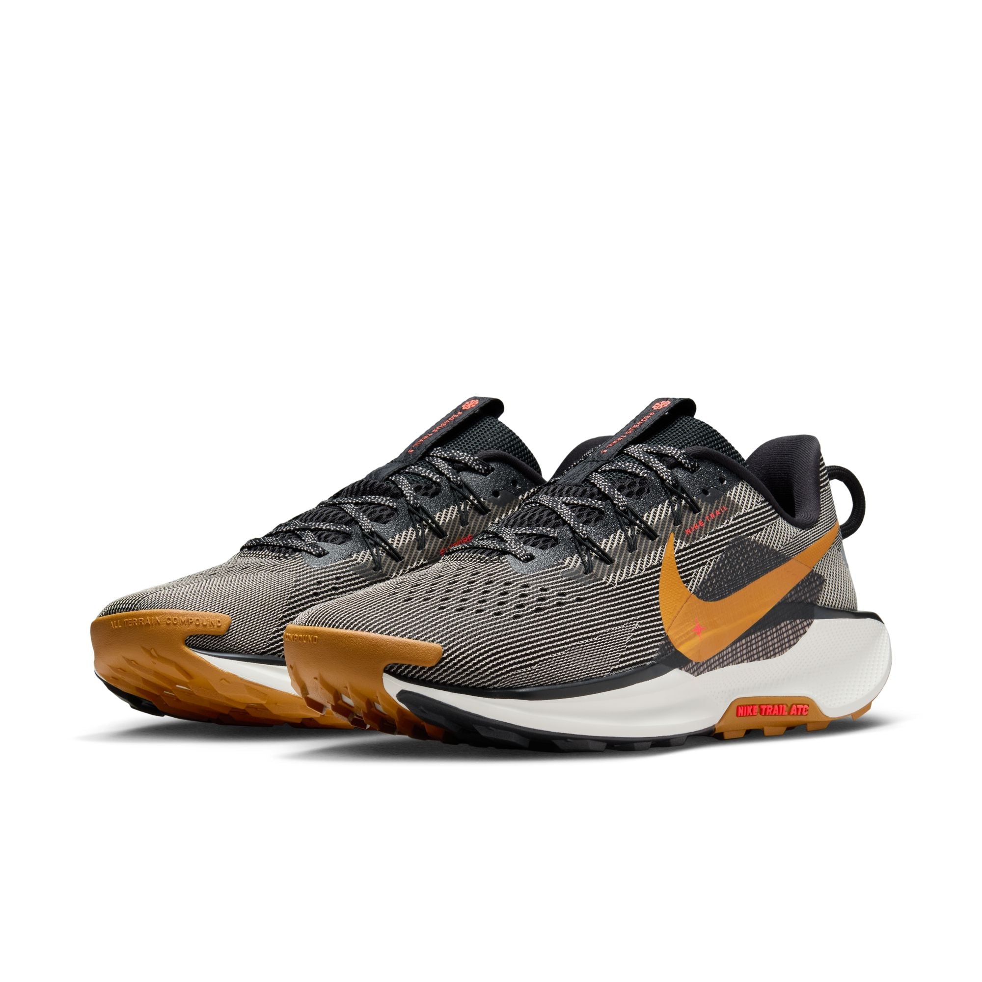Nike Men’s React Pegasus Trail 5 (009 - Black/Desert Ochre-Fir-College Grey)