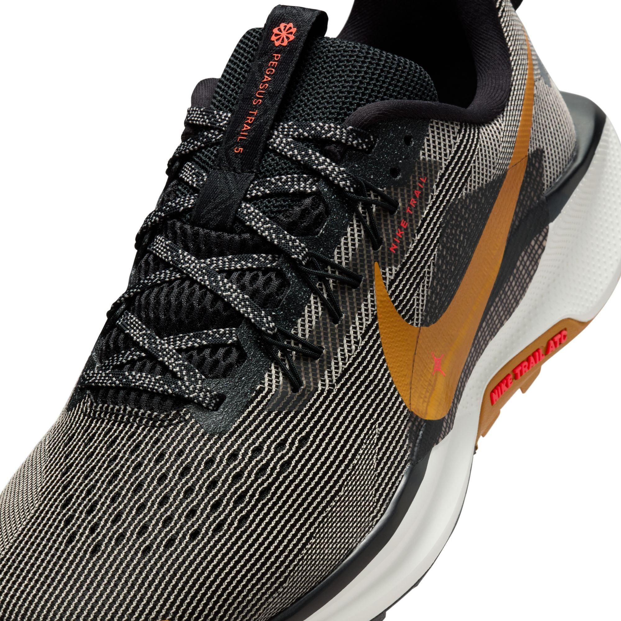 Nike Men’s React Pegasus Trail 5 (009 - Black/Desert Ochre-Fir-College Grey)