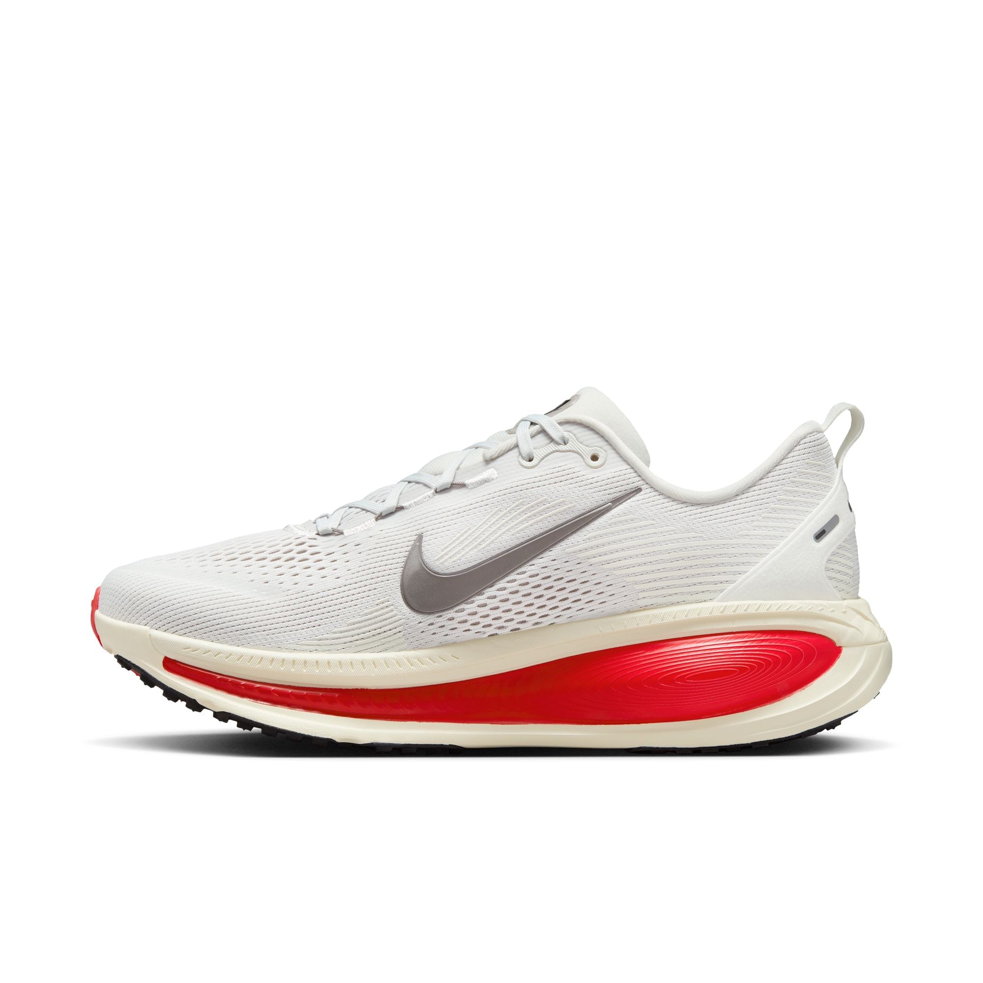 Nike Men’s Vomero 18 (001 - Platinum Tint/Metallic Pewter-Siren Red)