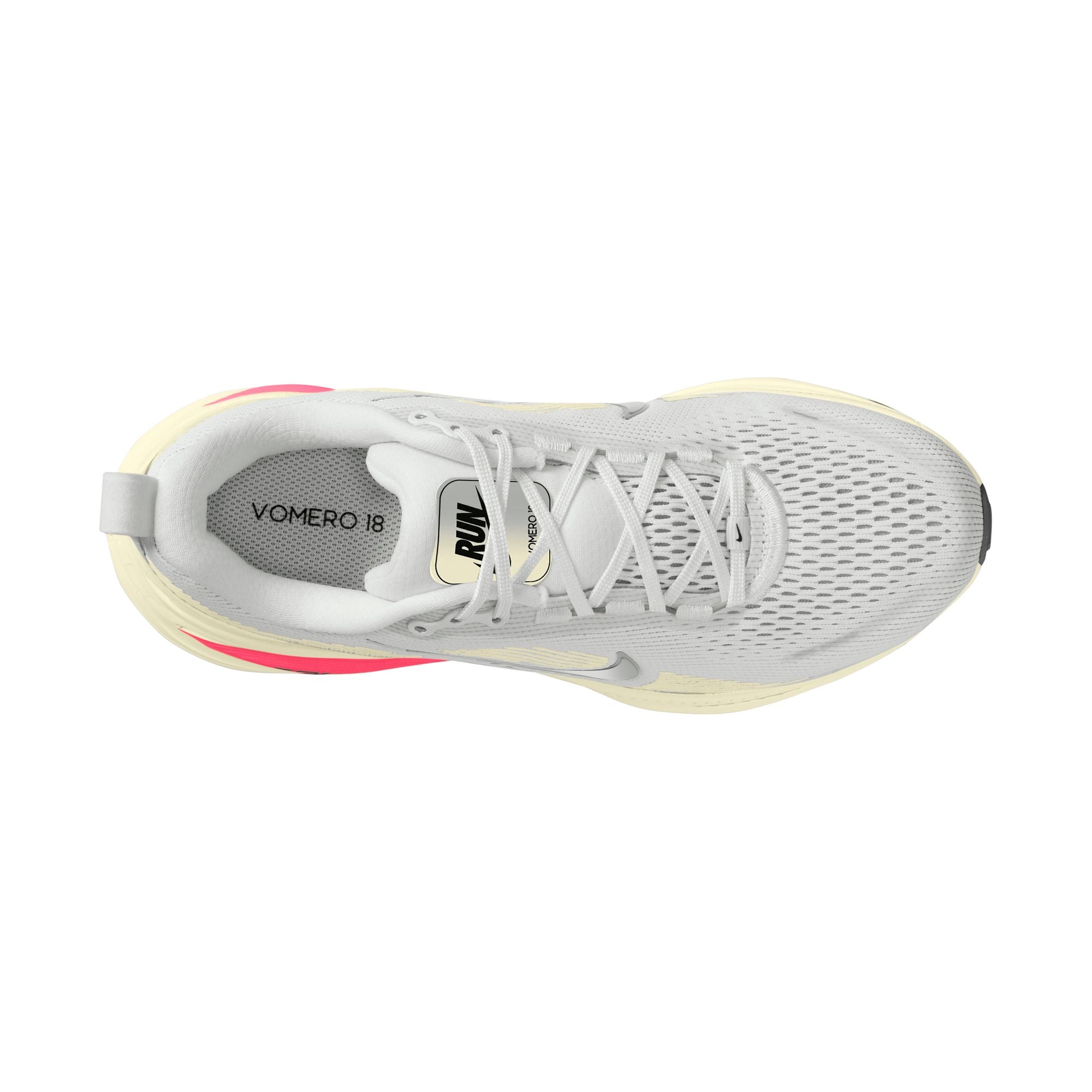 Nike Men’s Vomero 18 (001 - Platinum Tint/Metallic Pewter-Siren Red)