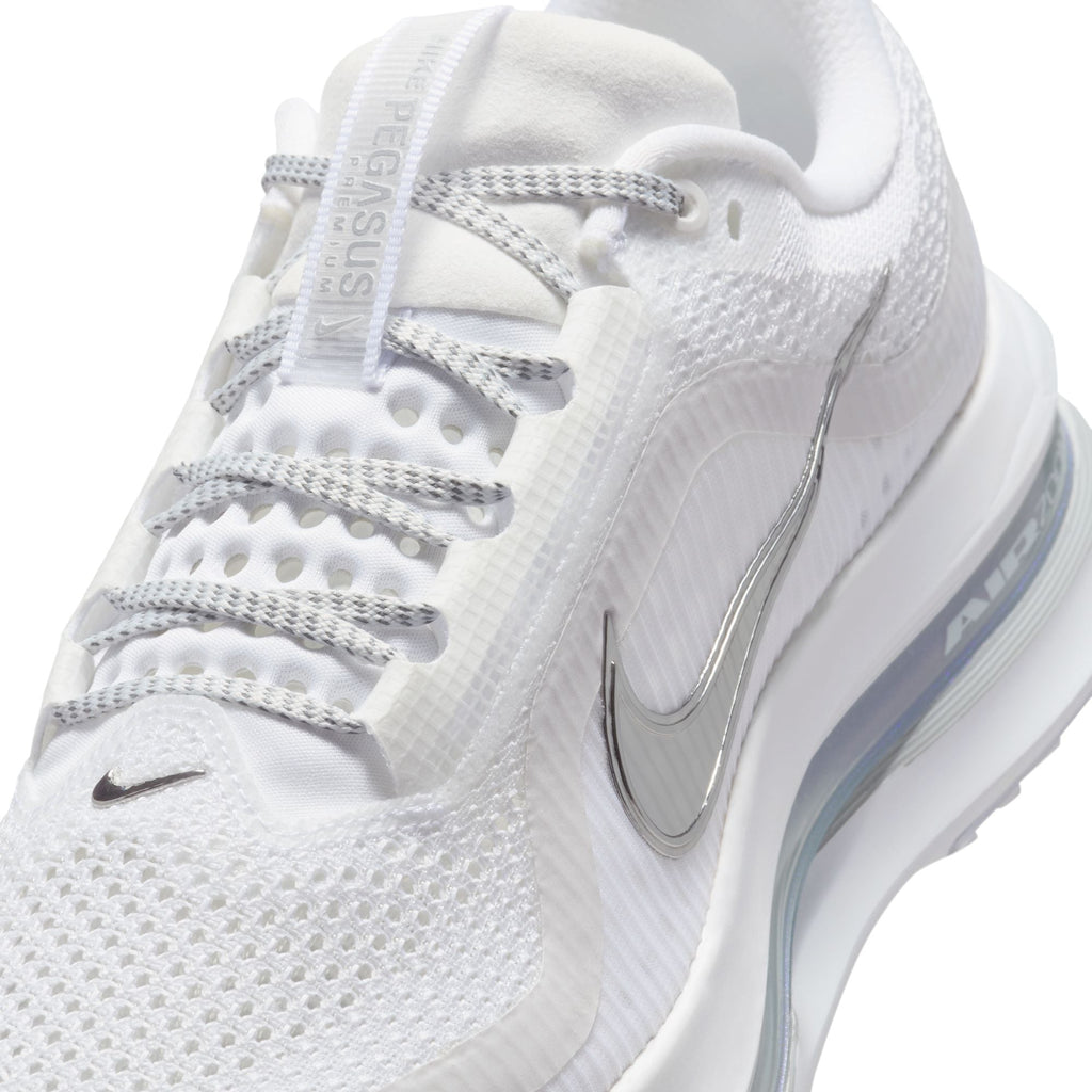 Nike Women's Pegasus Premium (102 - White/Metallic Silver-Metallic Silver)