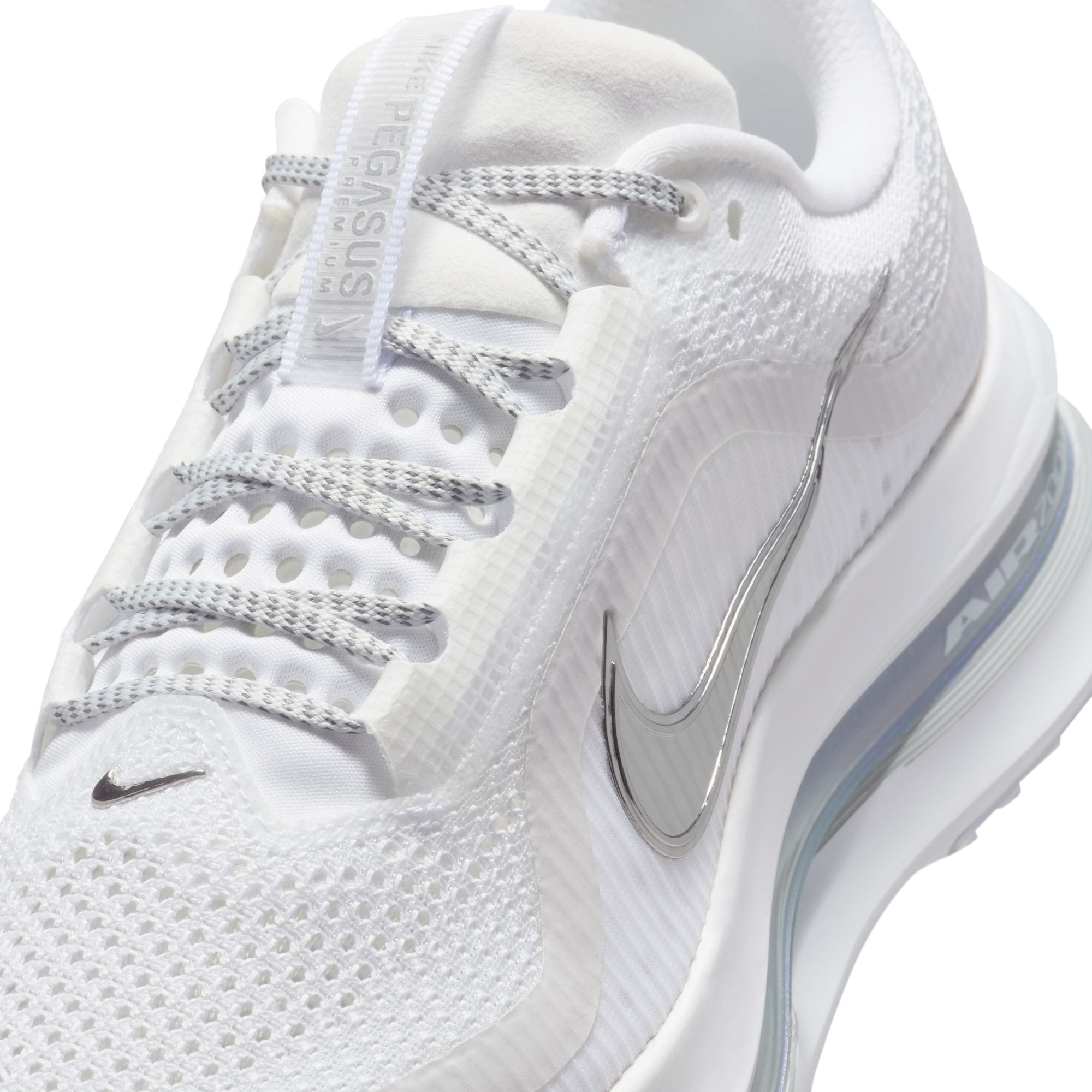 Nike Women's Pegasus Premium (102 - White/Metallic Silver-Metallic Silver)