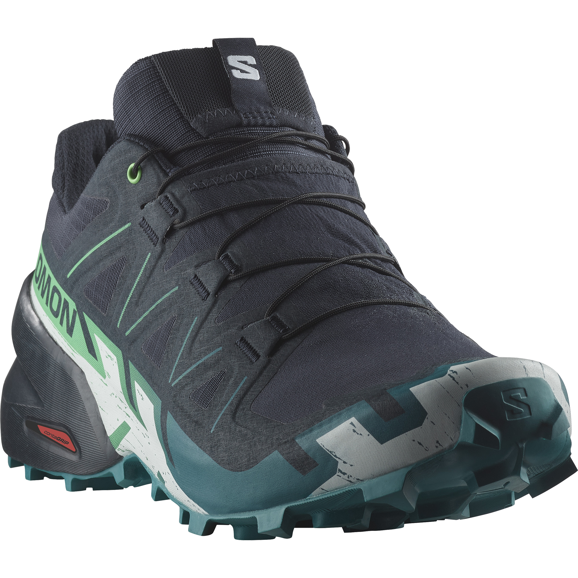Salomon Men's Speedcross 6 (Carbon/Tahitian Tide/White)
